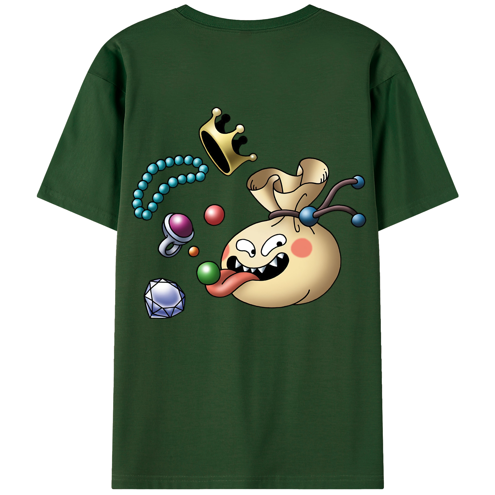 （画像用） ドラゴンクエスト Doragon Kuesuto Dragon Quest 綿100％半袖Tシャツ（背面プリント）